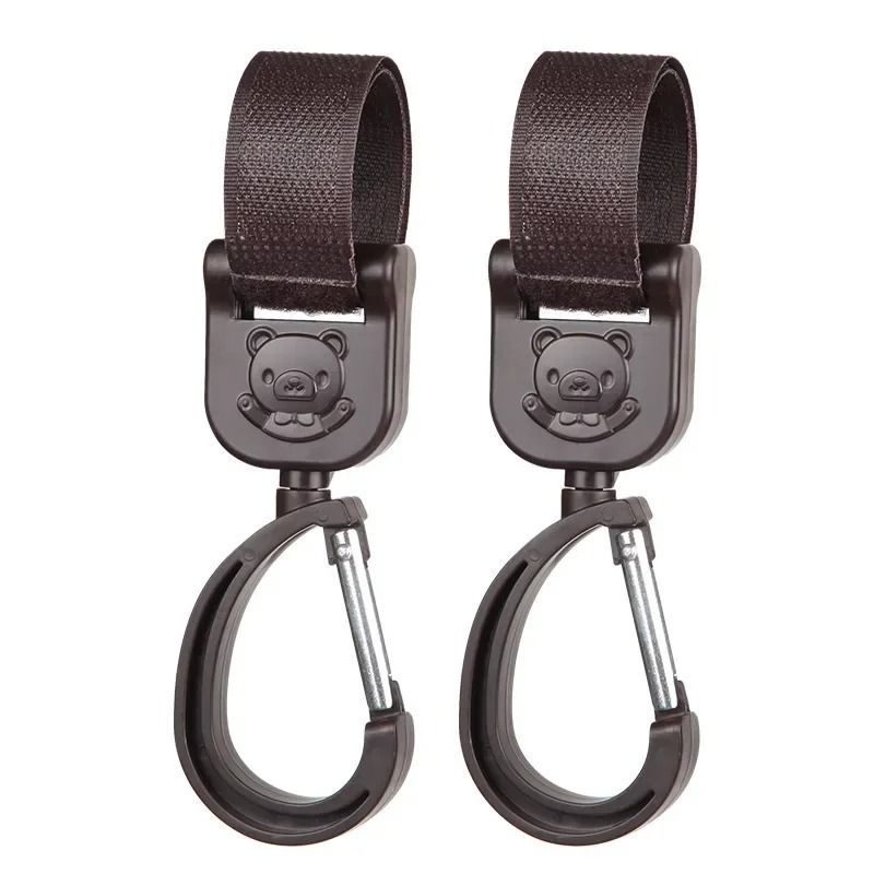 Baby Stroller Pram Hooks 360 Rotation Universal Bag Hanger Clip Set