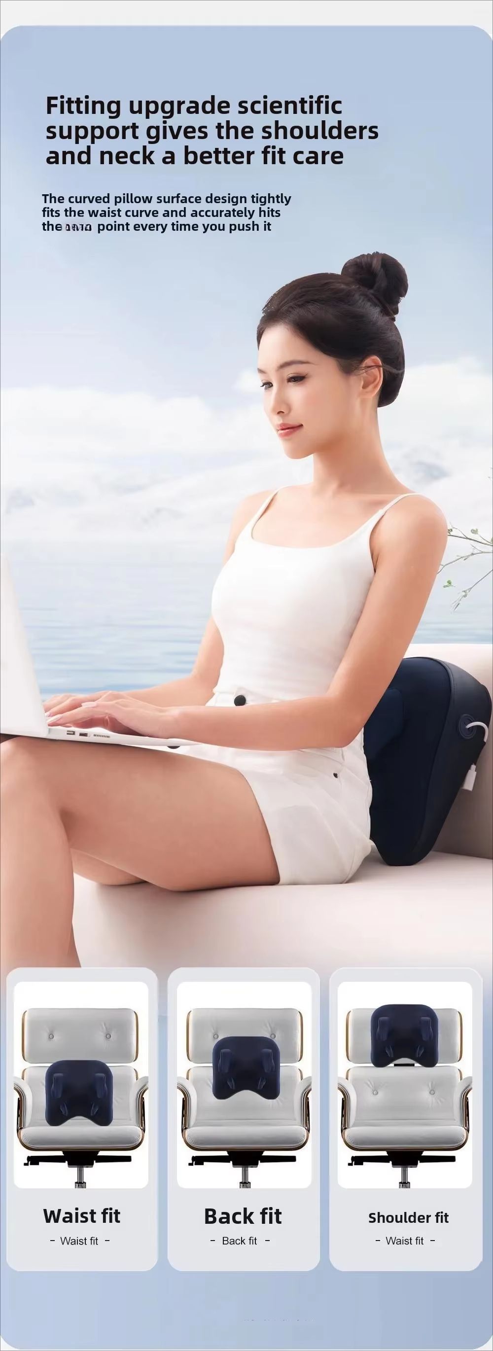 Wireless Electric Trapezius Massage Pillow – Shiatsu Neck, Shoulder, and Waist Massager with Heat