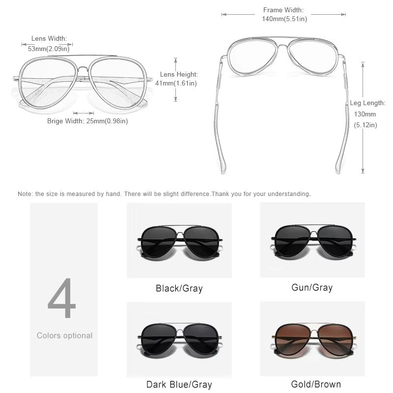 KINGSEVEN 2024 Classic Pilot Polarized Sunglasses – Men's Driving UV Protection Eyewear