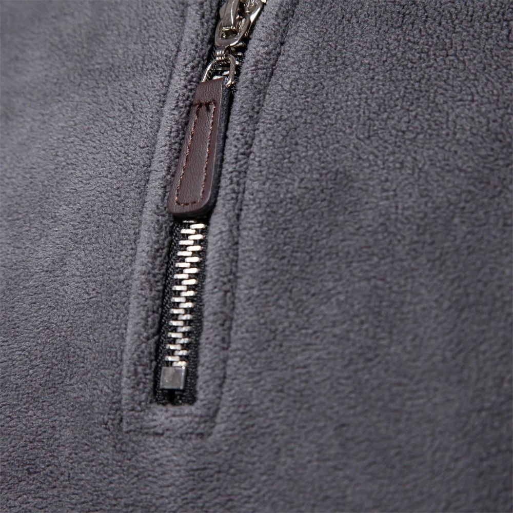 Quality Thickened Warm Fleece Jacket – Mens Zipper Neck Soft Shell Pullover