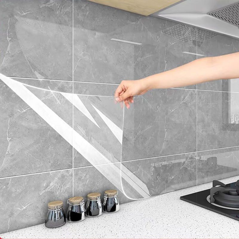 Kitchen Home Wall Sticker Transparent Electrostatic Decoration Protective Film Anti-fouling