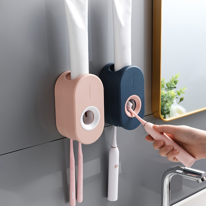 Automatic Toothpaste Dispenser Squeezer Bathroom Dust-proof Wall-mounted Holder