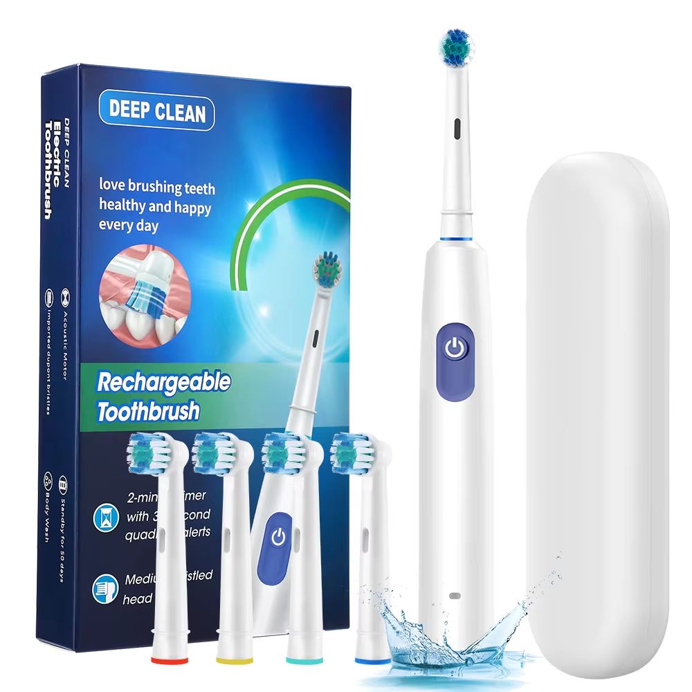 SmartSpin Pro Rechargeable Electric Toothbrush with Rotary Cleaning Power