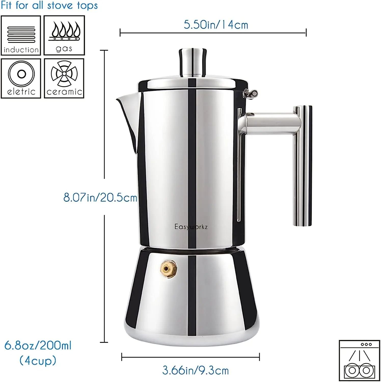 Stainless Steel Stovetop Espresso Maker Moka Pot