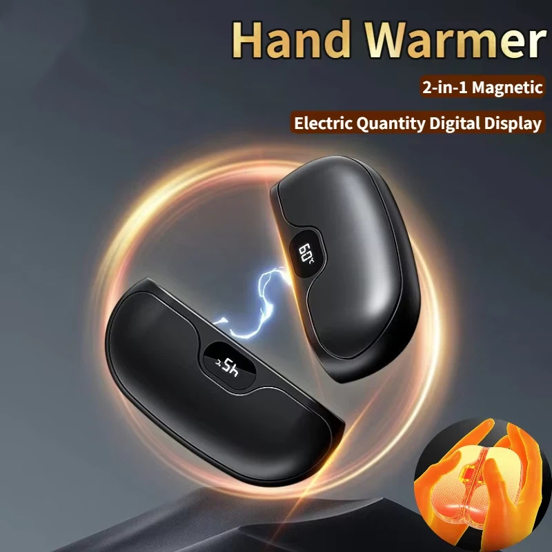 Electric Hand Warmer for Winter Magnetic Digital Display Long-Lasting Warmth Fast Heating
