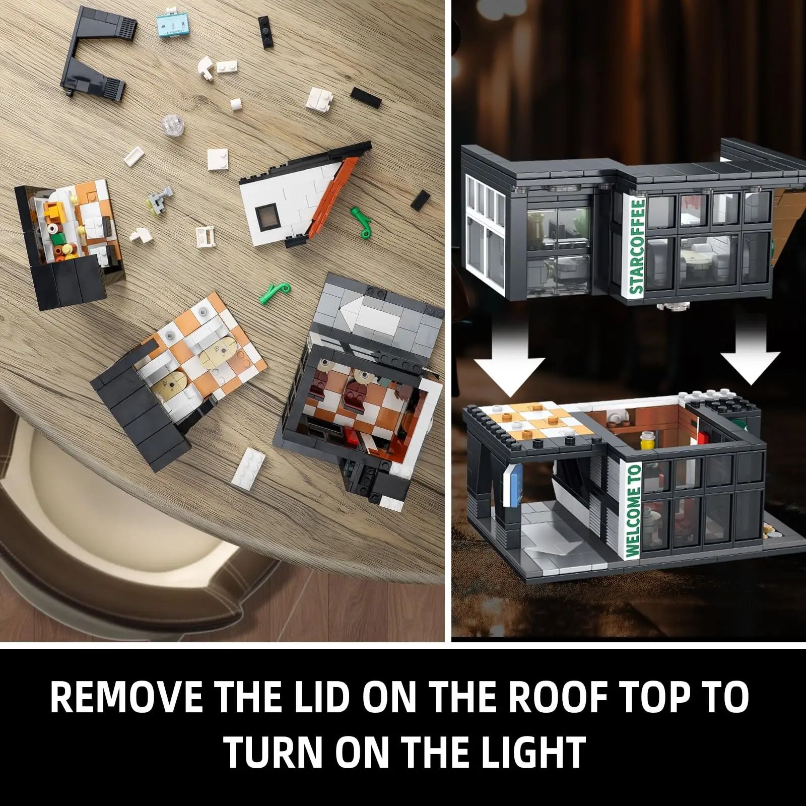 City Coffee House Building Blocks Set with Light 581 PCS