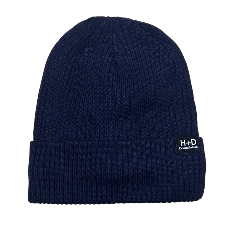 Winter Warm Striped Pattern Beanie, Men's Thermal Knit Hat, Fleece Lined Outdoor Sports Ski Cap