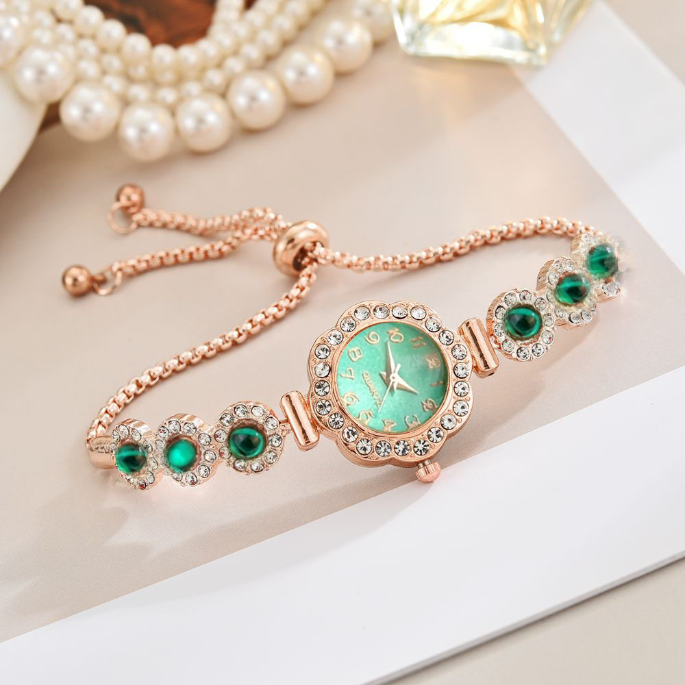 Fashion Ladies Quartz Wristwatch, Elegant Rhinestone Women Watches, Girls Bracelet Strap Gift Clock