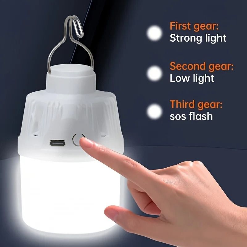 Portable Retro Camping Bulb – USB Rechargeable LED Hanging Lantern