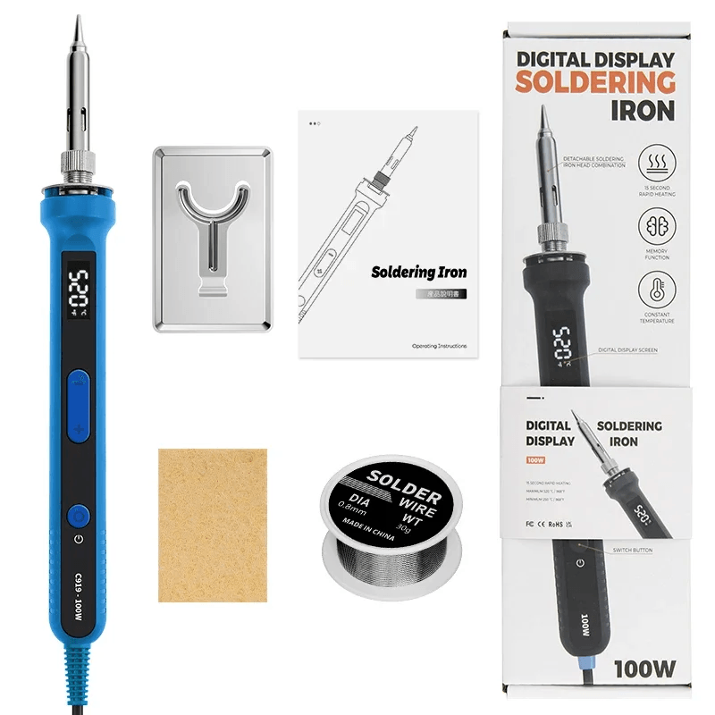 100W Digital Electric Soldering Iron Kit with LCD Temperature Control