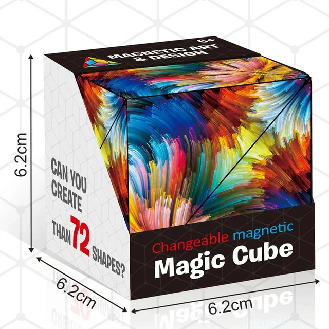 Shasibo Magnetic Cubes, Magic Infinite Cosmic Cube, Changeable Magnet Fidget Cubes, AntiStress Flip Cubic Puzzle Toy