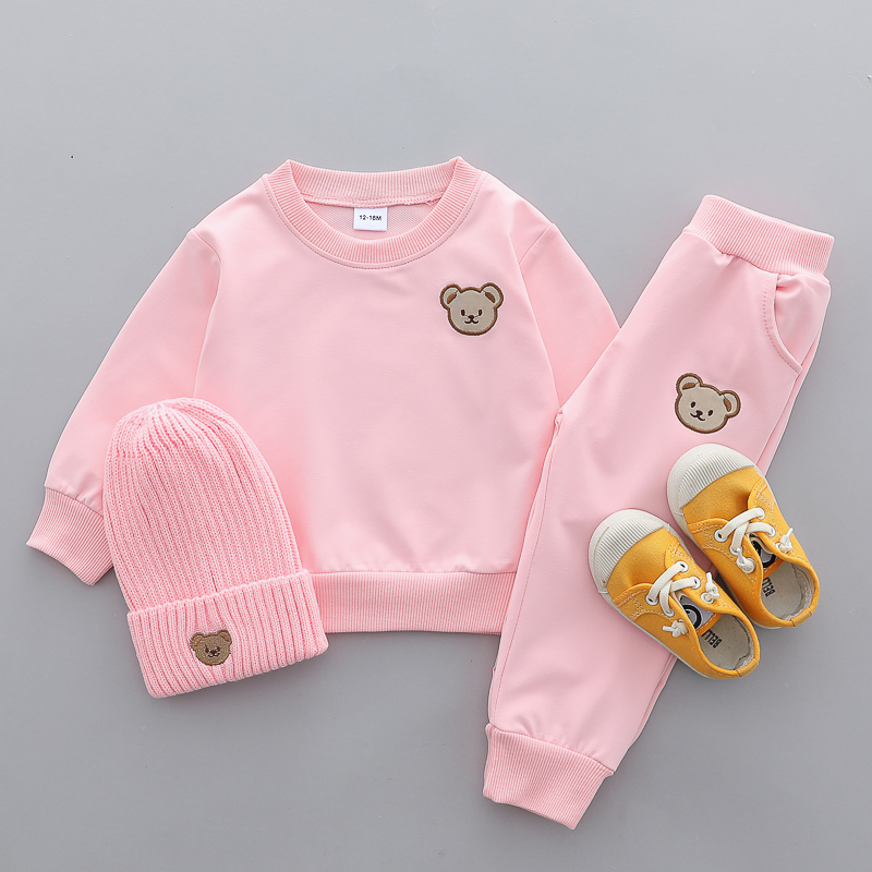 Little Bear Head Children's Set Spring Autumn Long Sleeve Pants