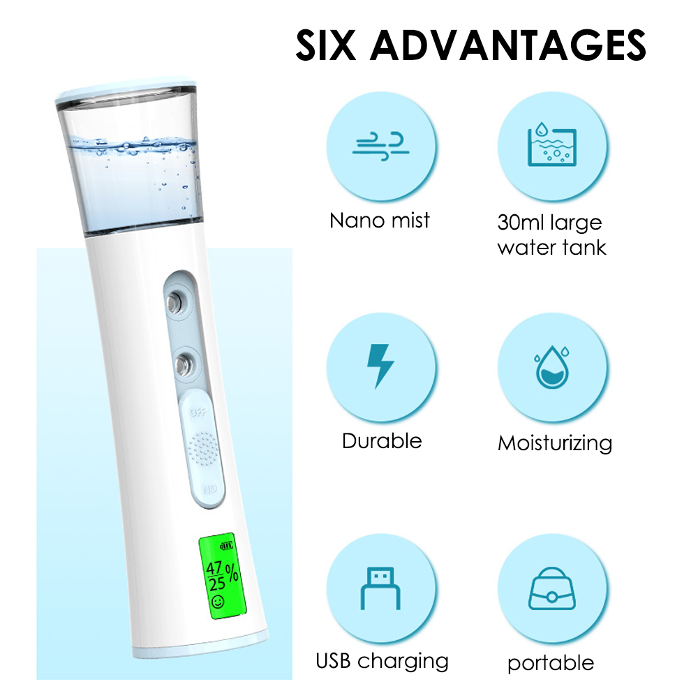 Cooler Facial Mister, Ultrasonic Nano Mist Sprayer & Moisturizer Steamer