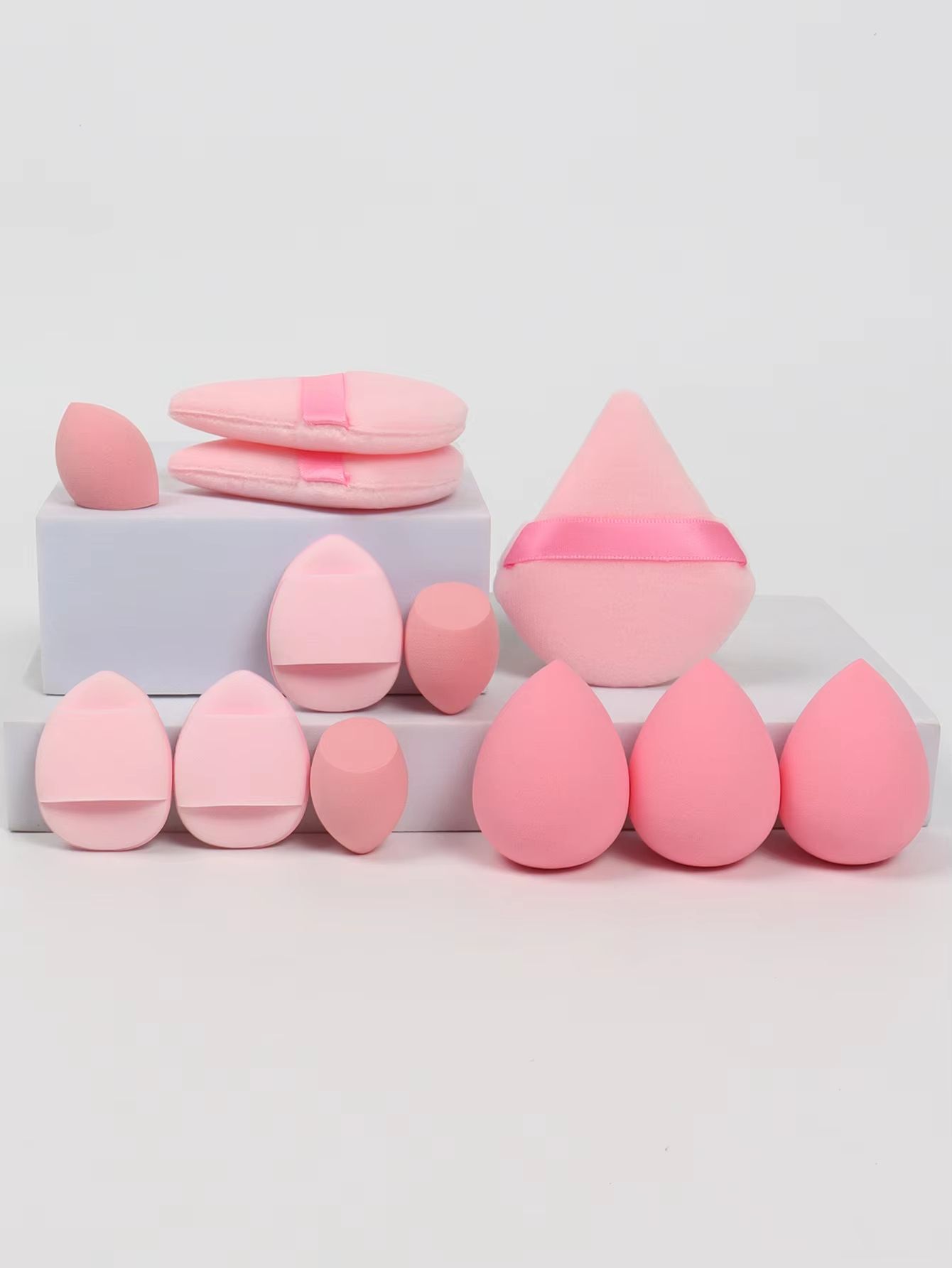 All-Purpose 12-Piece Makeup Sponge Set with Puffs and Beauty Eggs