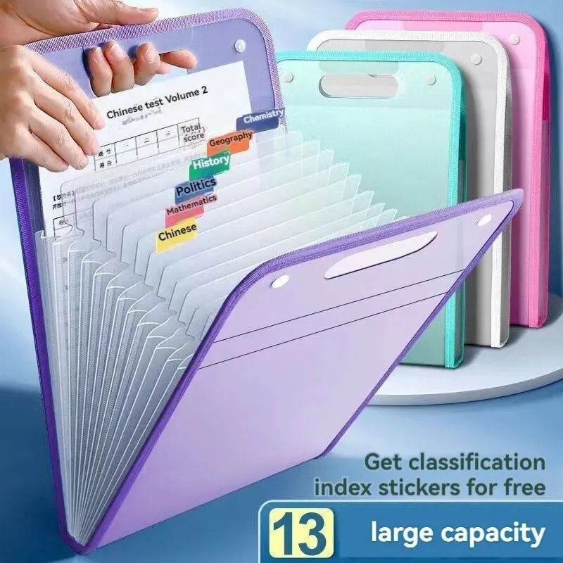 13 Pocket File Folder Portable A4 Letter Size Accordion Document Organizer
