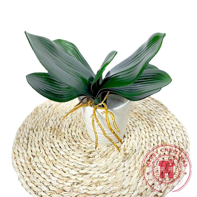 Realistic Artificial Orchid Leaves – Phalaenopsis Fake Plant Decor for Elegant Home Styling