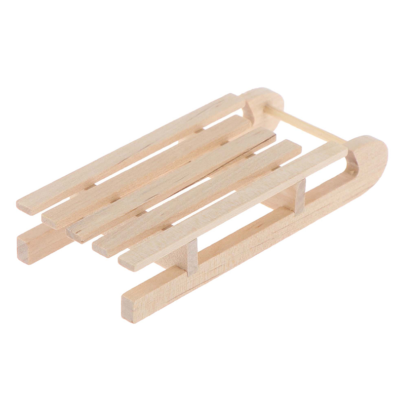 DIY Winter Ski Sled Wooden Sleigh Gift Box Model Christmas Landscape