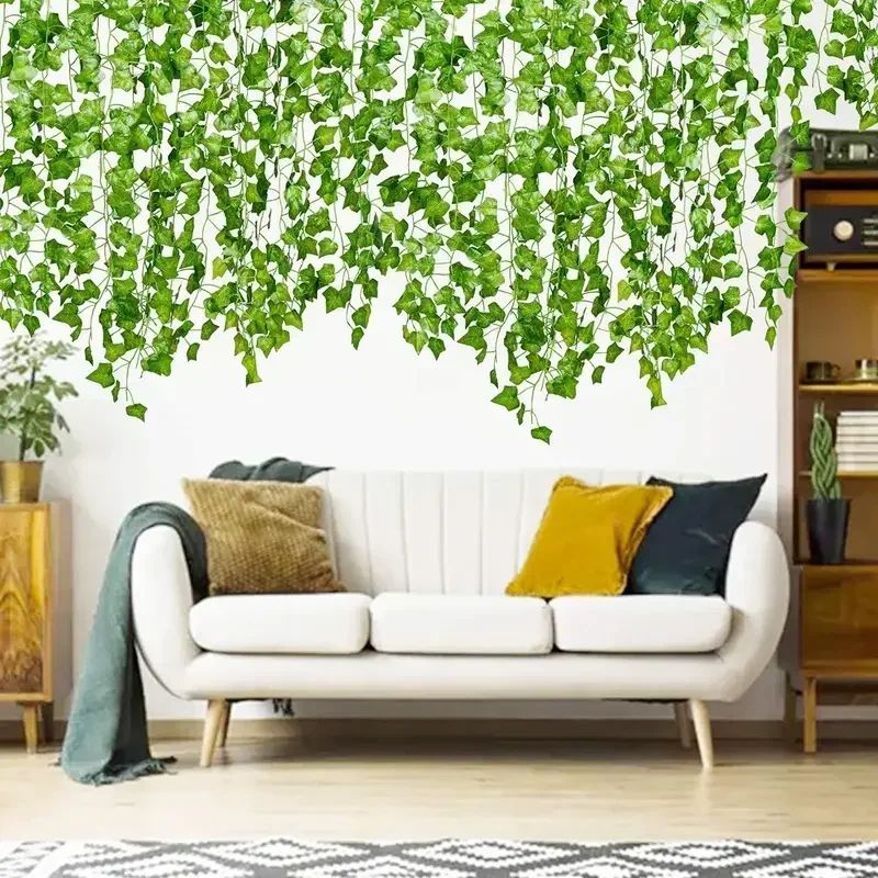Artificial Ivy Vine Garland – Realistic Hanging Green Leaf Creeper for Home, Garden & Wedding Decor