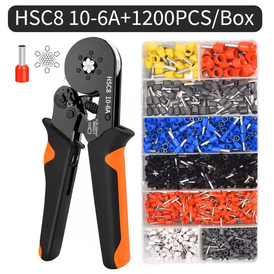 Self-Adjusting Hexagonal Ferrule Crimping Tool Kit