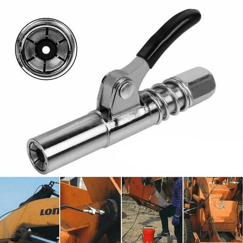 Grease Gun Coupler High Pressure Nozzles, Quick Release Lock Oil Injection, Durable & Easy to Use