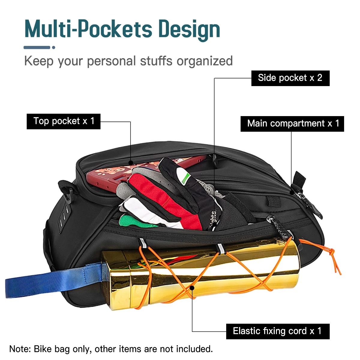 3 in 1 Waterproof Bike Rack Trunk Bag Rear Seat Cooler Bag With Side Hanging Bags