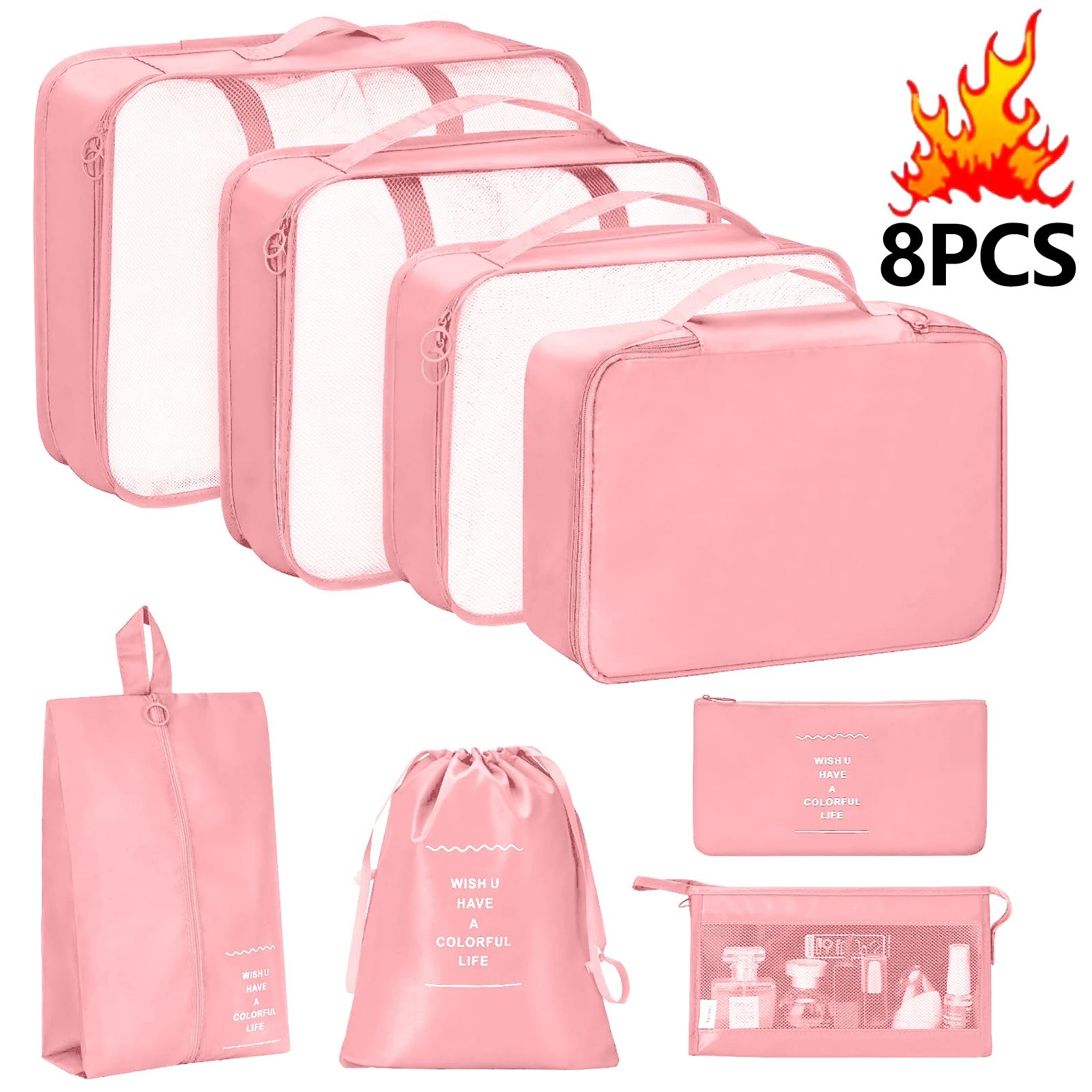 7 Piece Travel Packing Cubes Set