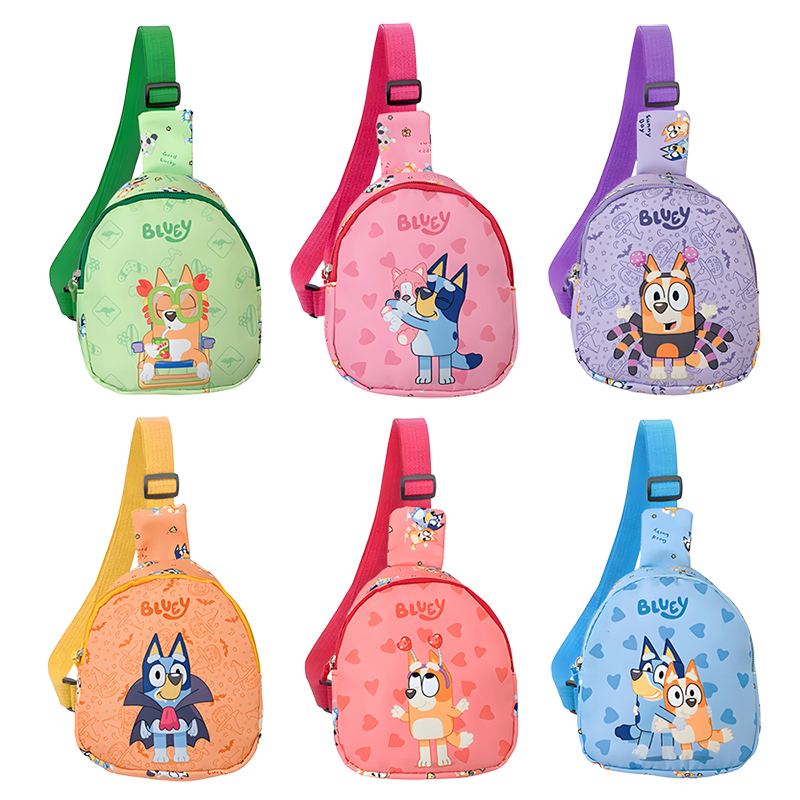 Children Bluey and Bingo Anime Backpack, Cartoon Figure Messenger Bag, Birthday Gift Shoulder Bag
