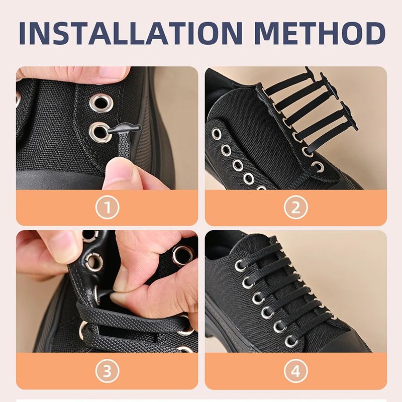 No Tie Elastic Lazy Silicone Laces Rubber Lace