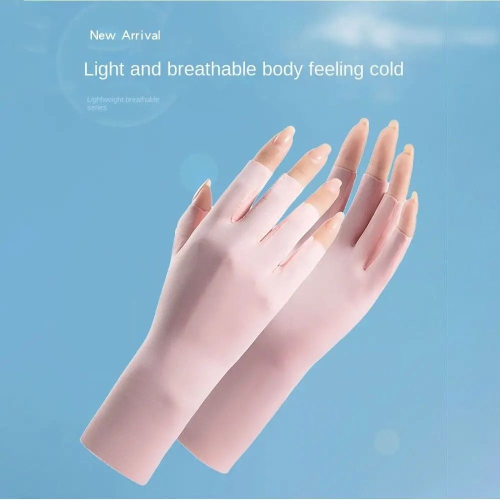 UV Protection Nail Art Gloves Open Finger Manicure Safety Gloves