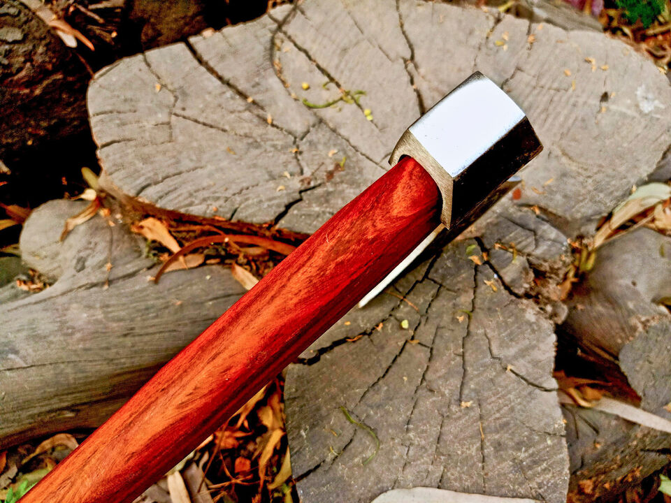 Handmade Carbon Steel Viking Throwing Axe | Rare Art Axe with Carved Ashwood Handle Axe