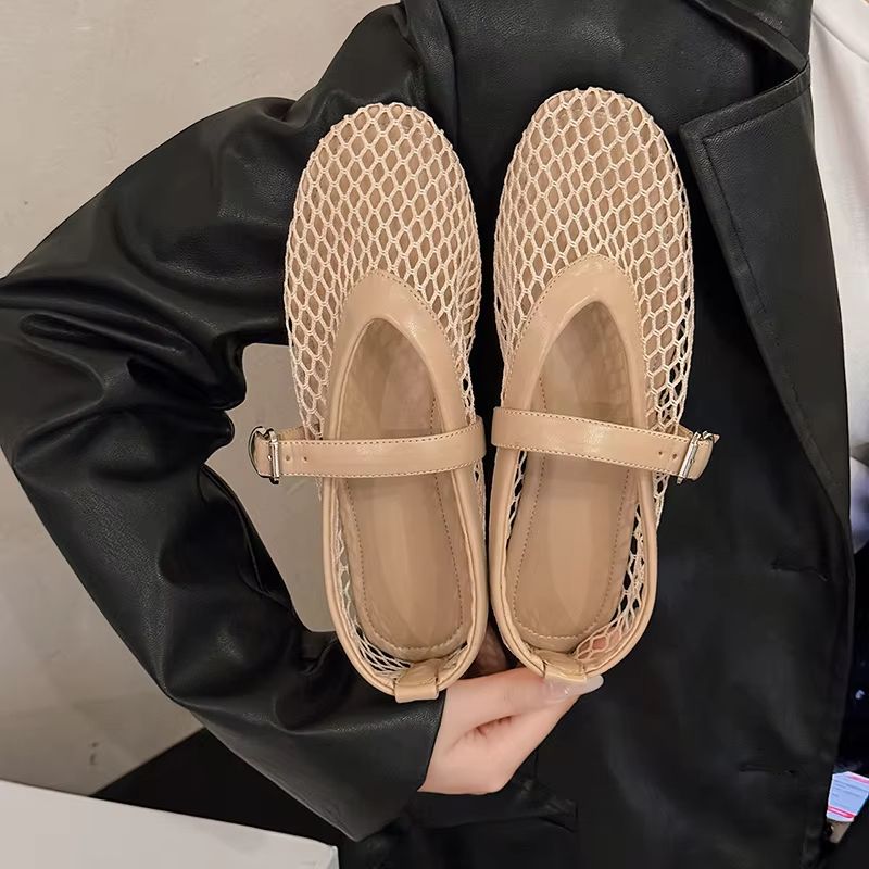 Summer Cut-Out Mary Jane Flats – Comfortable Round Toe Women's Casual Buckle Shoes