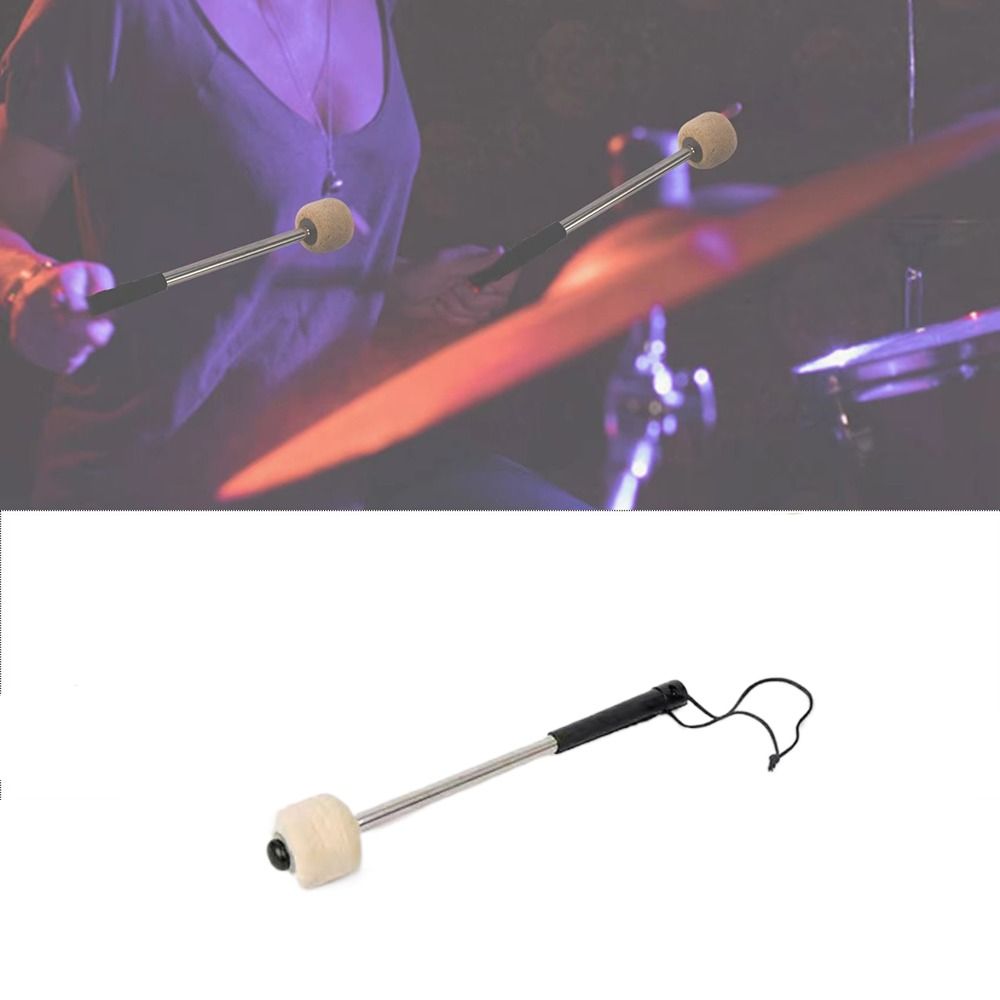 Marching Bass Drum Stick Mallet with Rope, Timpani Metal Drum Sticks, Professional Musical Instrument Accessories