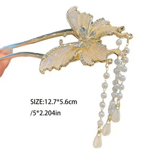butterfly hair sticks U shaped hairpins fairy hair accessories hair jewelry for women
