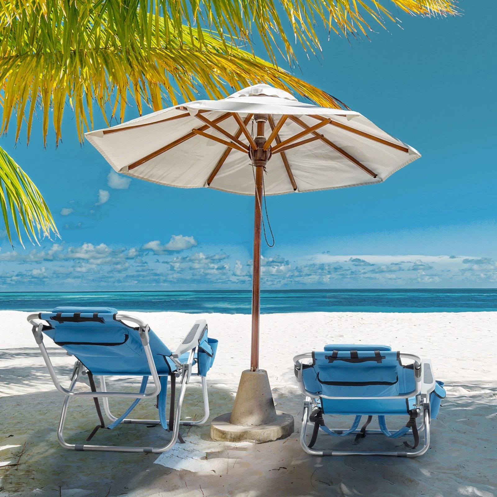 Heavy Duty Folding Reclining Chair for Beach, Camping & Outdoor Activities – Aluminum Frame