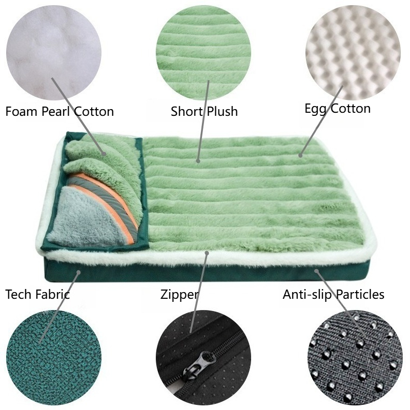 Washable Winter Dogs Sleeping Bed Fleece Pet Blanket Cat Puppy Mat Detachable Dog Mattress