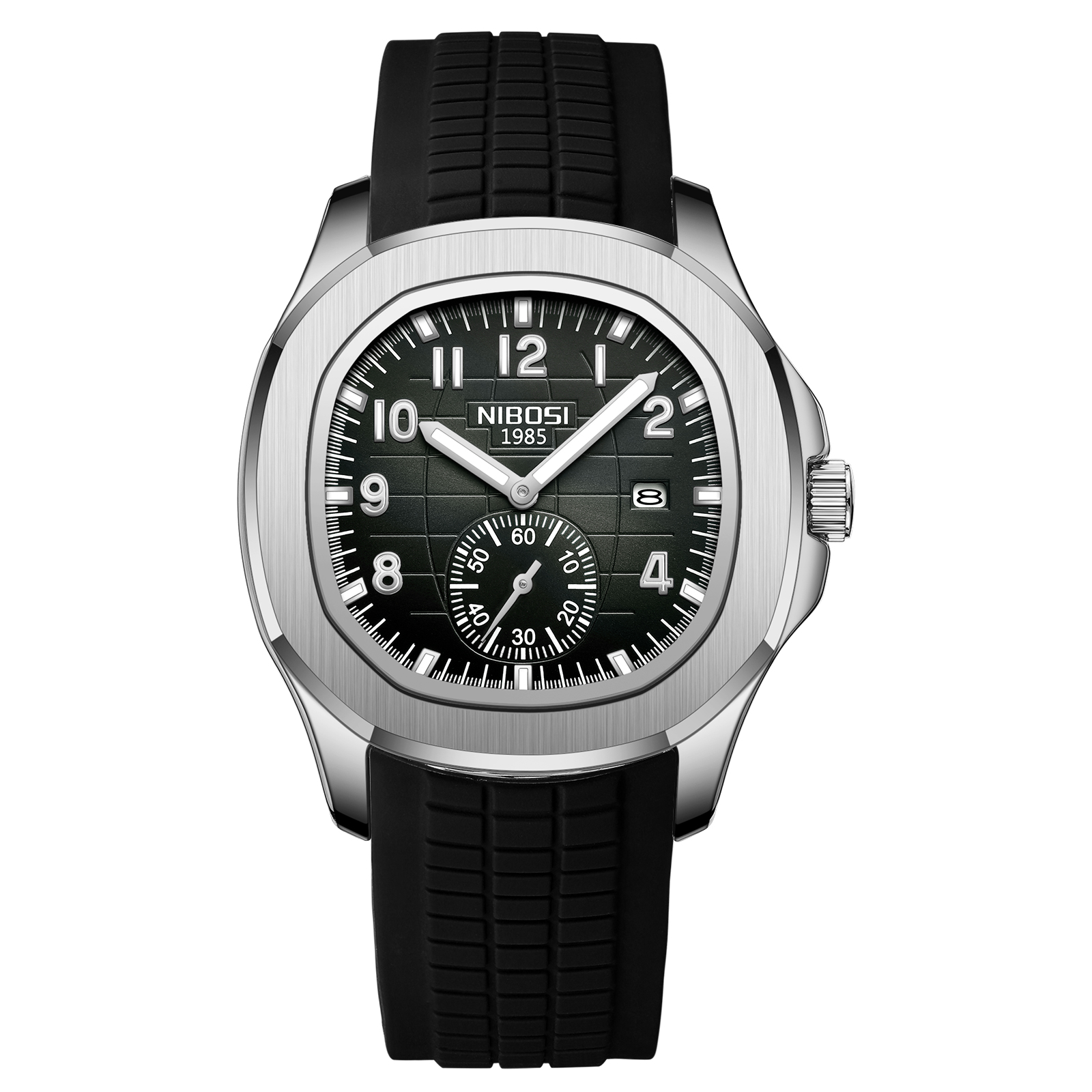 AquaLuxe Mens Waterproof Quartz Watch with Luminous Dial & Auto Date