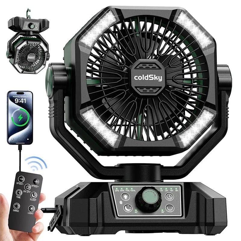 20000mAh Battery Camping Fan with LED Lantern