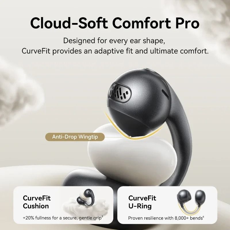 Baseus MC1 Pro Wireless Ear Clip Earphones | Bluetooth 6.0 Hi-Res Open-Ear Buds with 4-Mic ENC
