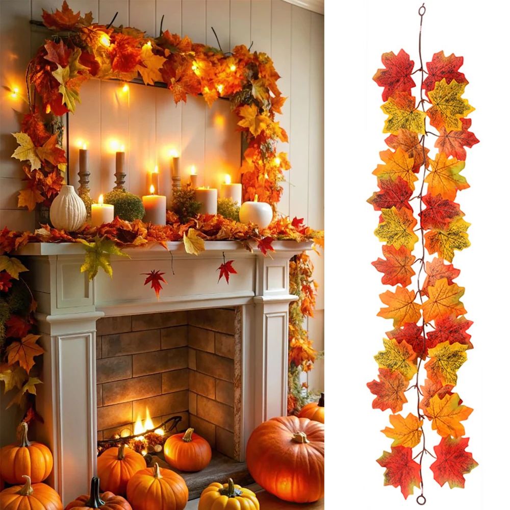 Artificial Maple Leaf Vine Garland Fall Decor
