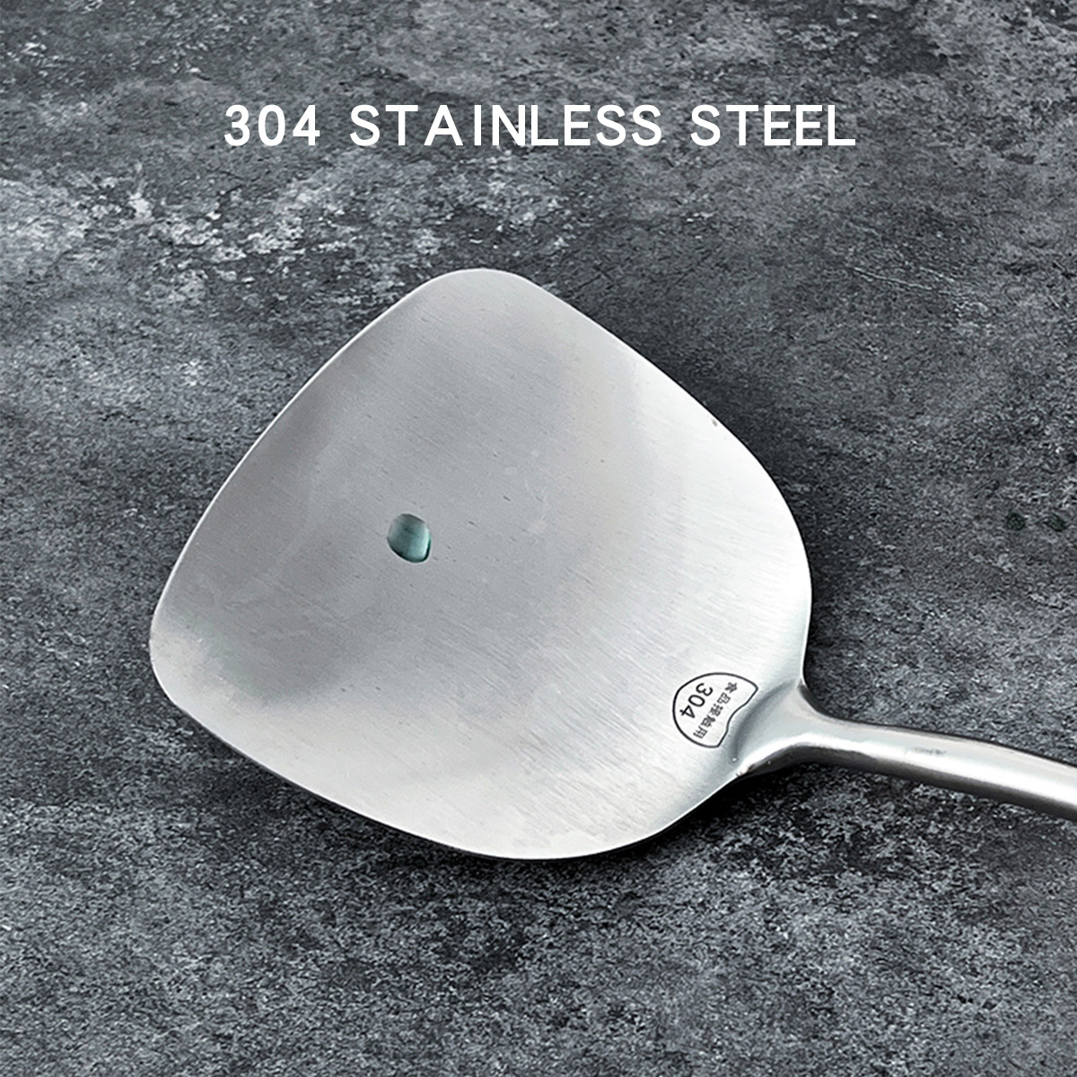 Stainless Steel Turner With Wooden Handle, Heat Resistant Long Handle Soup Ladle Spatula, Kitchen Cooking Utensils