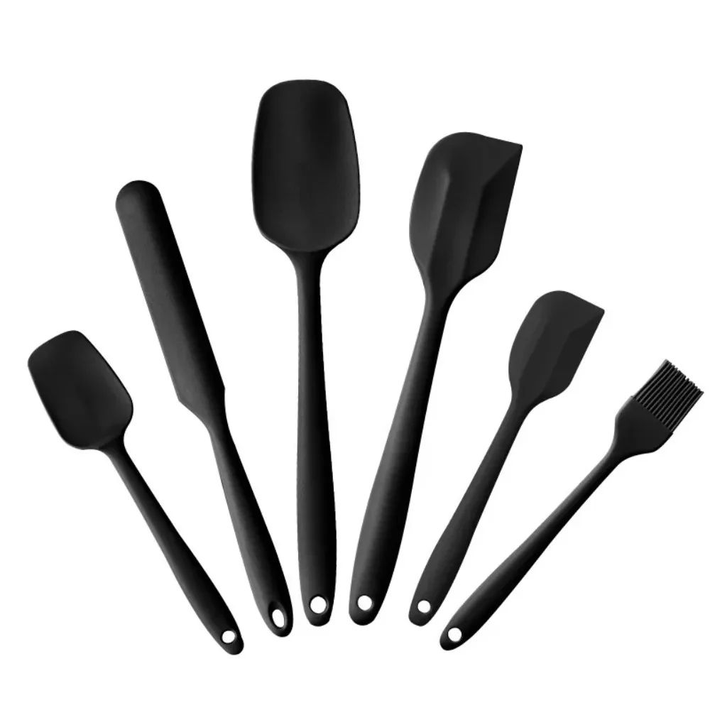 6 Piece Silicone Spatula Set Food Grade Heat Resistant Non Stick Baking and Cooking Tools
