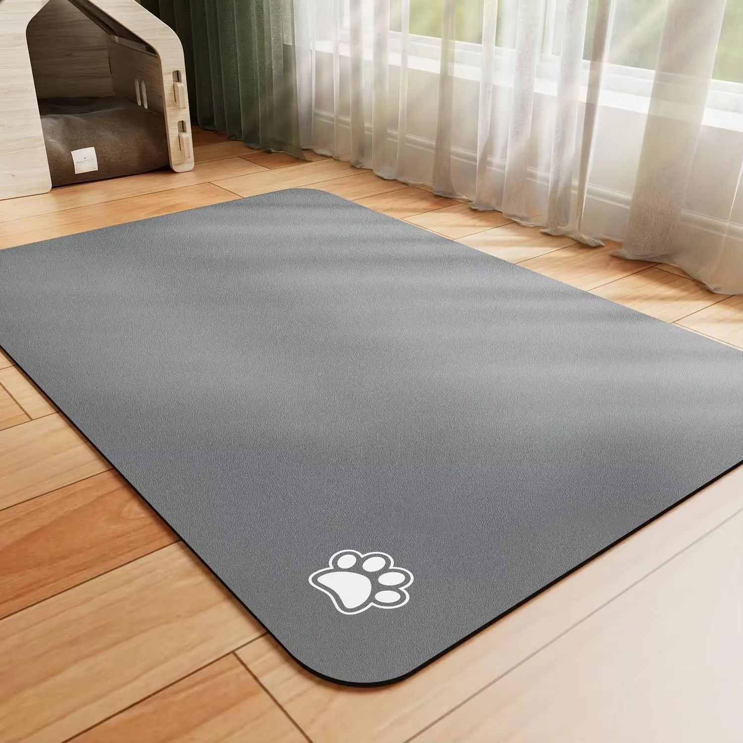 Absorbent Pet Feeding Mat for Dog and Cat Food and Water Bowls Quick Dry Waterproof Placemat
