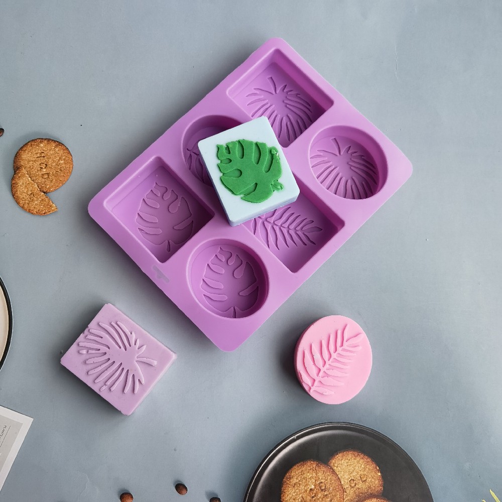 Handmade Soap Making Supplies Oval Square Leaves Silicone Mold, DIY Plaster Resin Candle Cake Baking Tools