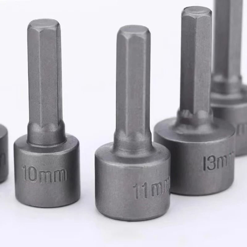 Nine Piece Hex Socket Set 5mm to 13mm Nut Driver Bits Kit