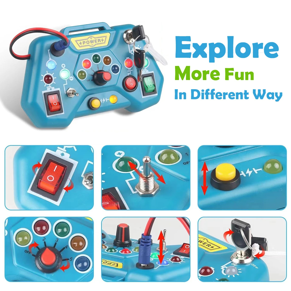 Montessori Puzzle Game Console for Early Education LCD Display Huarong Road Game for Logical Thinking