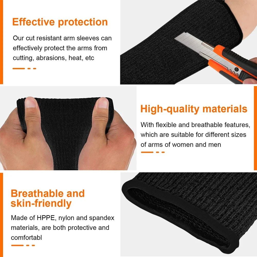 Level 5 Cut Resistant Sleeves – Lightweight Forearm Protection Sleeves for Work, Gardening & Kitchen Safety