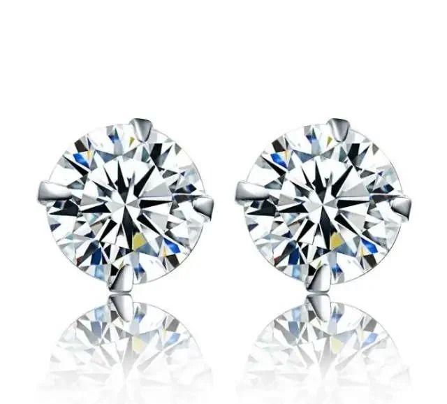925 Sterling Silver Tiny Crystal Stud Earrings