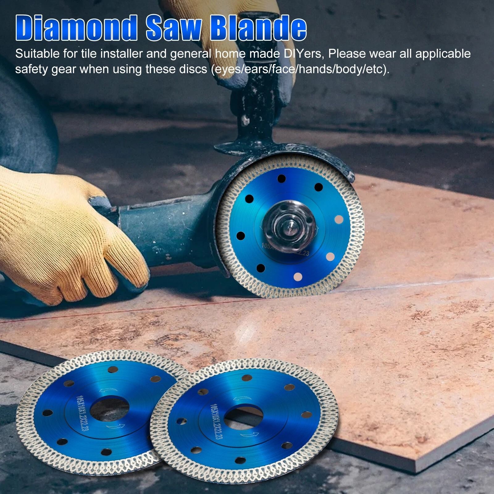 Turbo Diamond Grinder Blade Wet/Dry Cutting Disc for Porcelain Tile & Stone