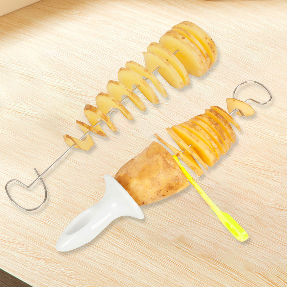 Manual Twisted Potato Slicer, Stainless Steel Sticks Tornado Slicer for Kitchen Use