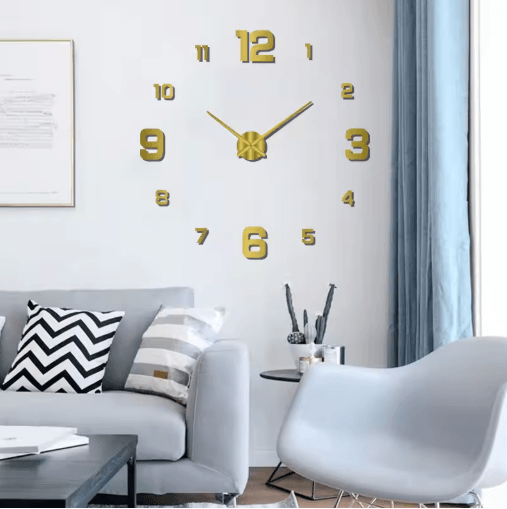3D DIY Frameless Wall Clock – Luminous Silent Modern Wall Decor Stickers